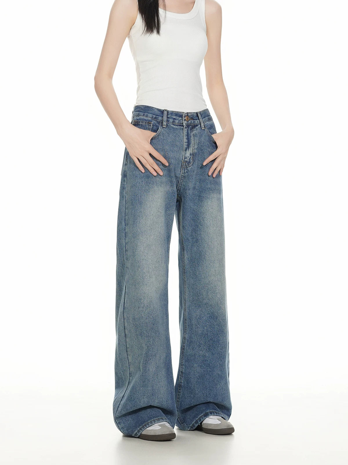 KKBBU Cleanfit Blue Slightly Flared Wide Leg Jeans