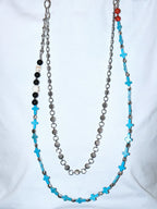 Darkblue Store Retro Blue Cross Skull Punk Trouser Chain