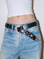 Darkblue Store Retro Star Rhinestone Broken Punk Belt