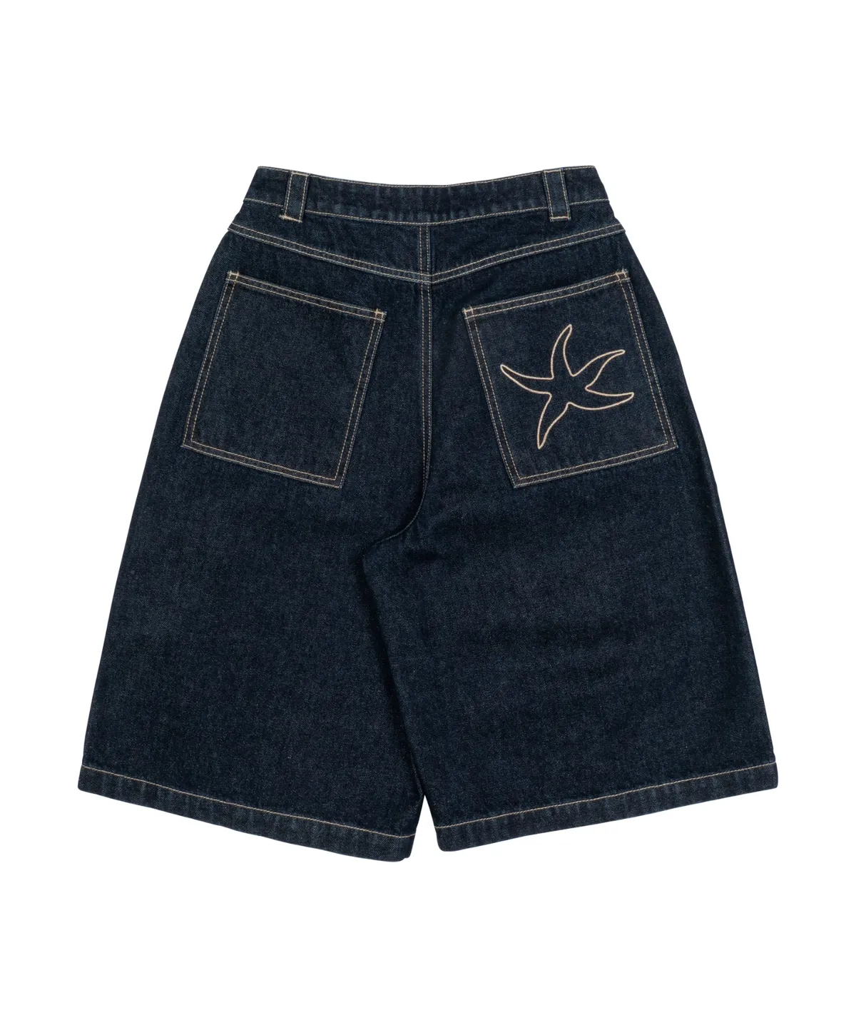 I4P STUDIO THE COLDEST MOMENT Starfish Embroidered Denim Shorts