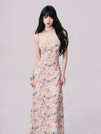 LULUSWINGS Holiday Floral Suspender Dress