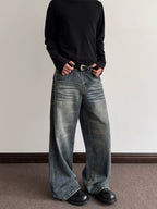 A PUEE Retro Cat Whisker Made Old Jeans