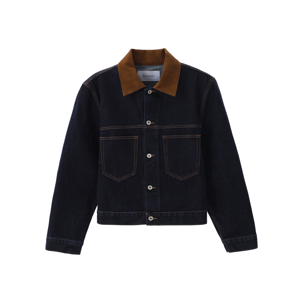 ZOZOFOREST Spliced Collar Premium Denim Jacket