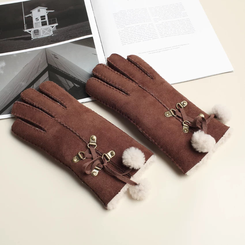 St. John's Merino Fur Tassel Warm Gloves