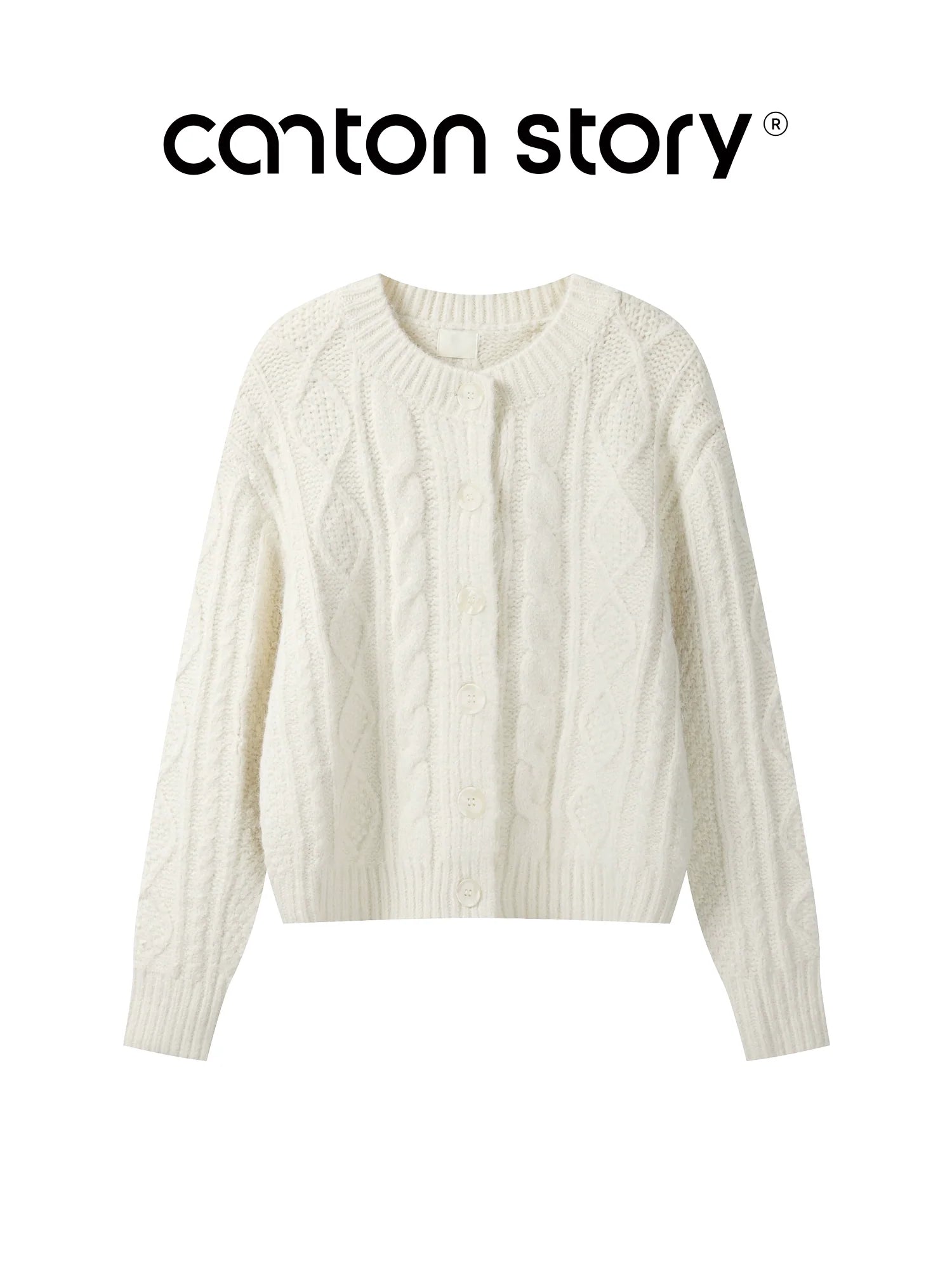 Cantonstory Sweet Fragrant Thickened Loose Knitted Sweater
