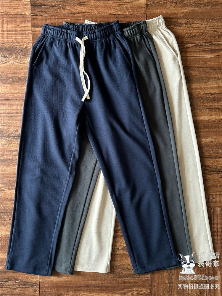 Japanese Draped Straight-Leg Cotton Trousers