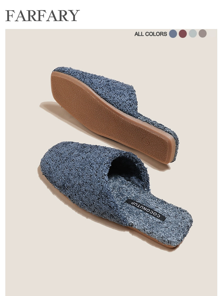 Farfary Retro Velvet Half Slippers