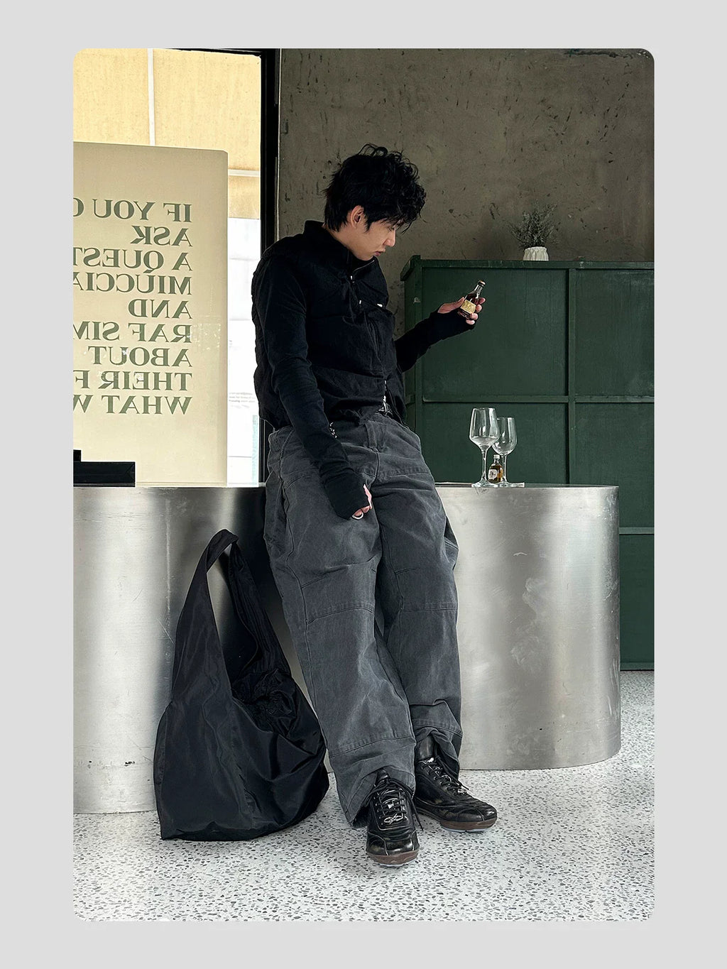 HANQIAORJI Retro Polished Cowhide Casual Training Shoes