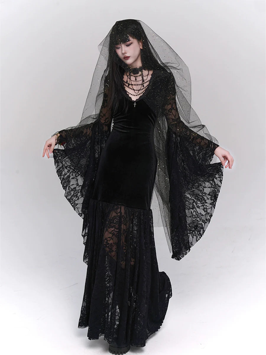 LADYGHOST Vintage Dark Gothic Dress