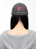 PEOPLESTYLE Star Embroidered Woolen Peaked Cap