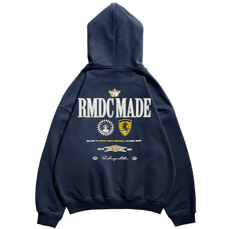Remedy Embroidered Loose Hooded Sweater