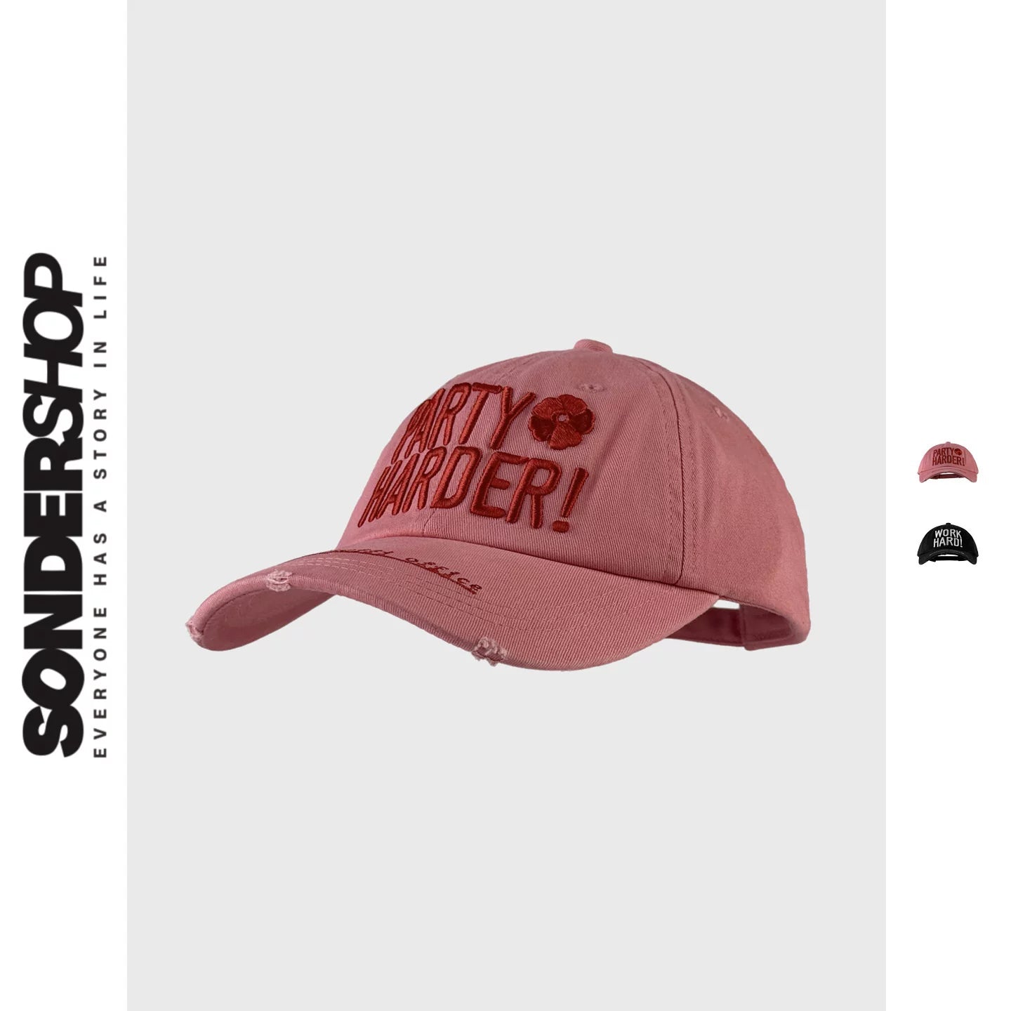 SONDER SHOP WORK HARD Embroidered Baseball Cap