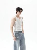 TURNTIDE Simple Crew Neck Vest Sleeveless