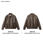 Mr. Jiangnan NewJNXS Retro Deconstructed Embroidered Leather Jacket