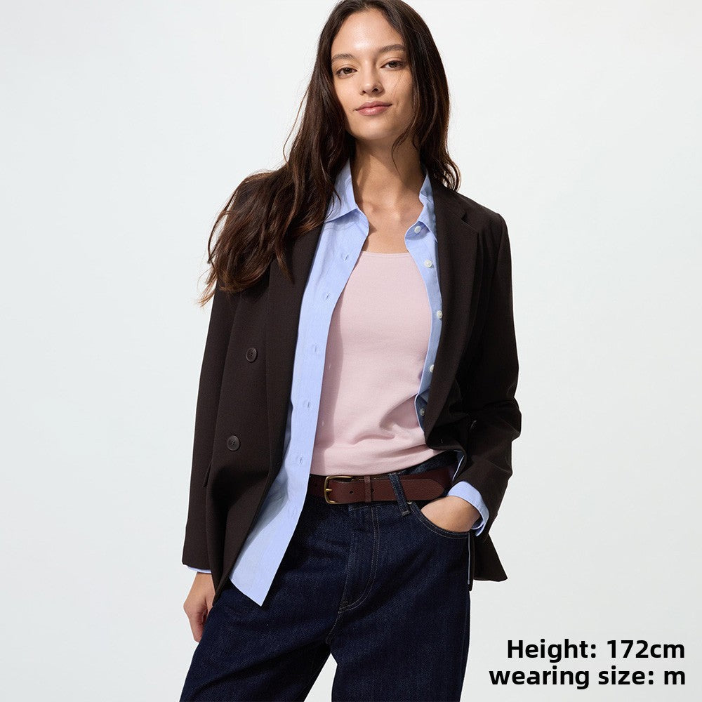 Uniqlo Cotton-blend U-neck T-shirt/8-point Sleeve Warmer