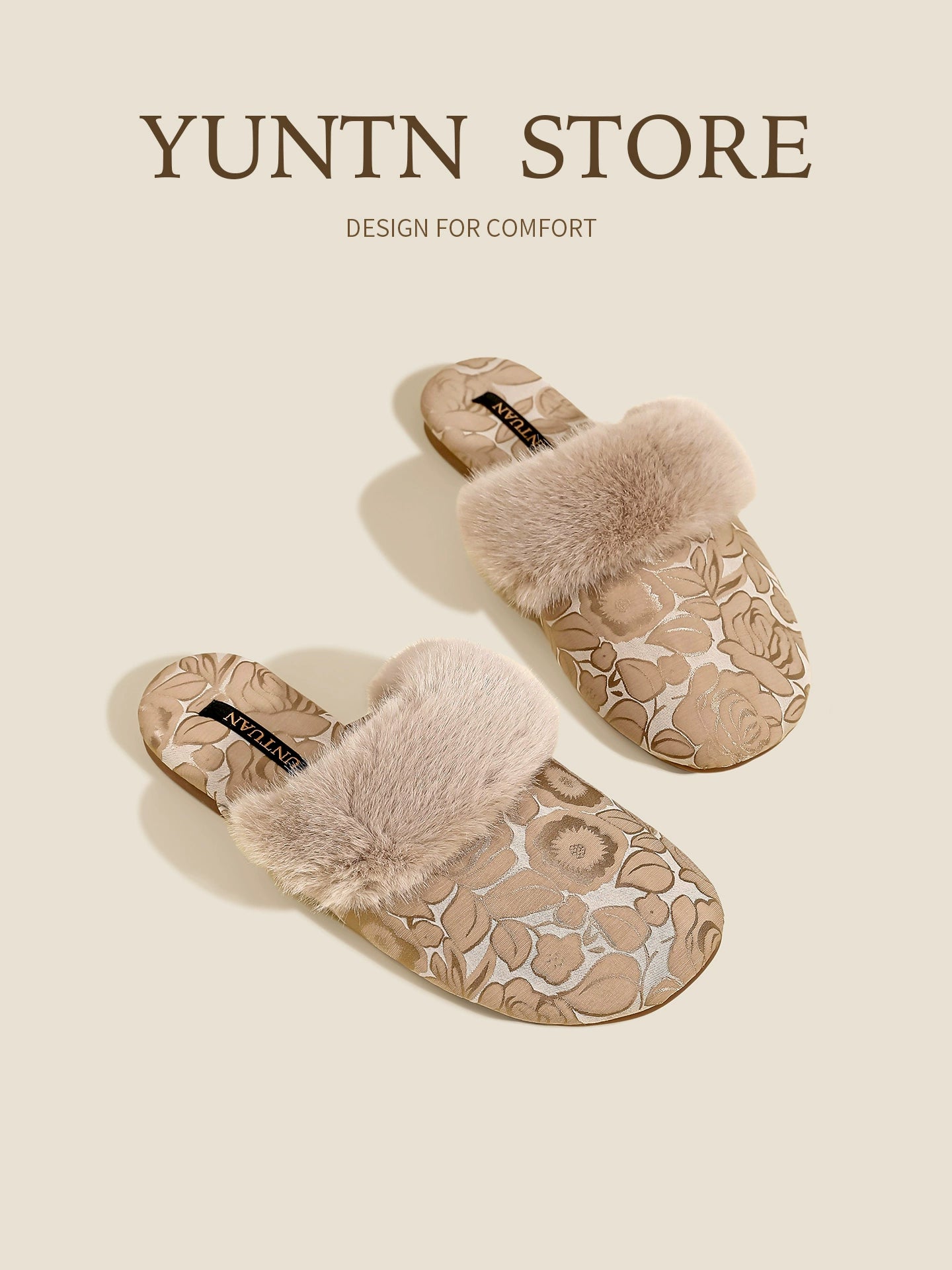 Velvet Chinese Aesthetic Indoor Slippers