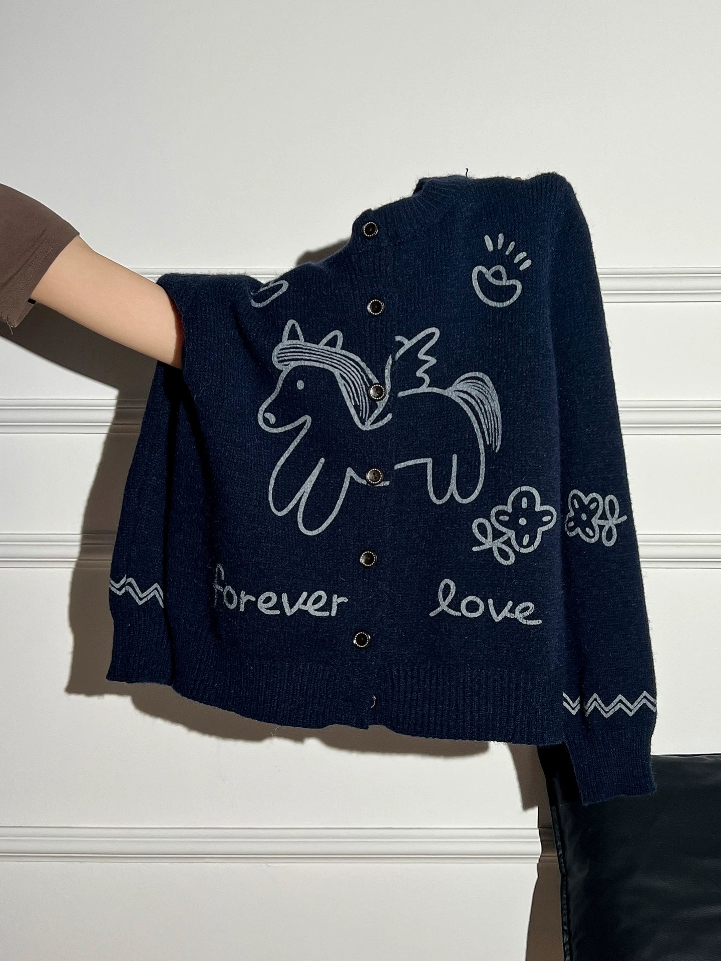 AUDISTY Fair Isle Make Money Now Jacquard Sweater Cardigan