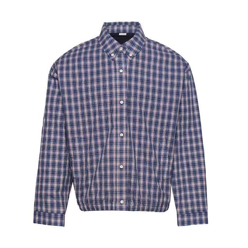 SOSTINE Upstart Relaxed Plaid Lapel Shirt
