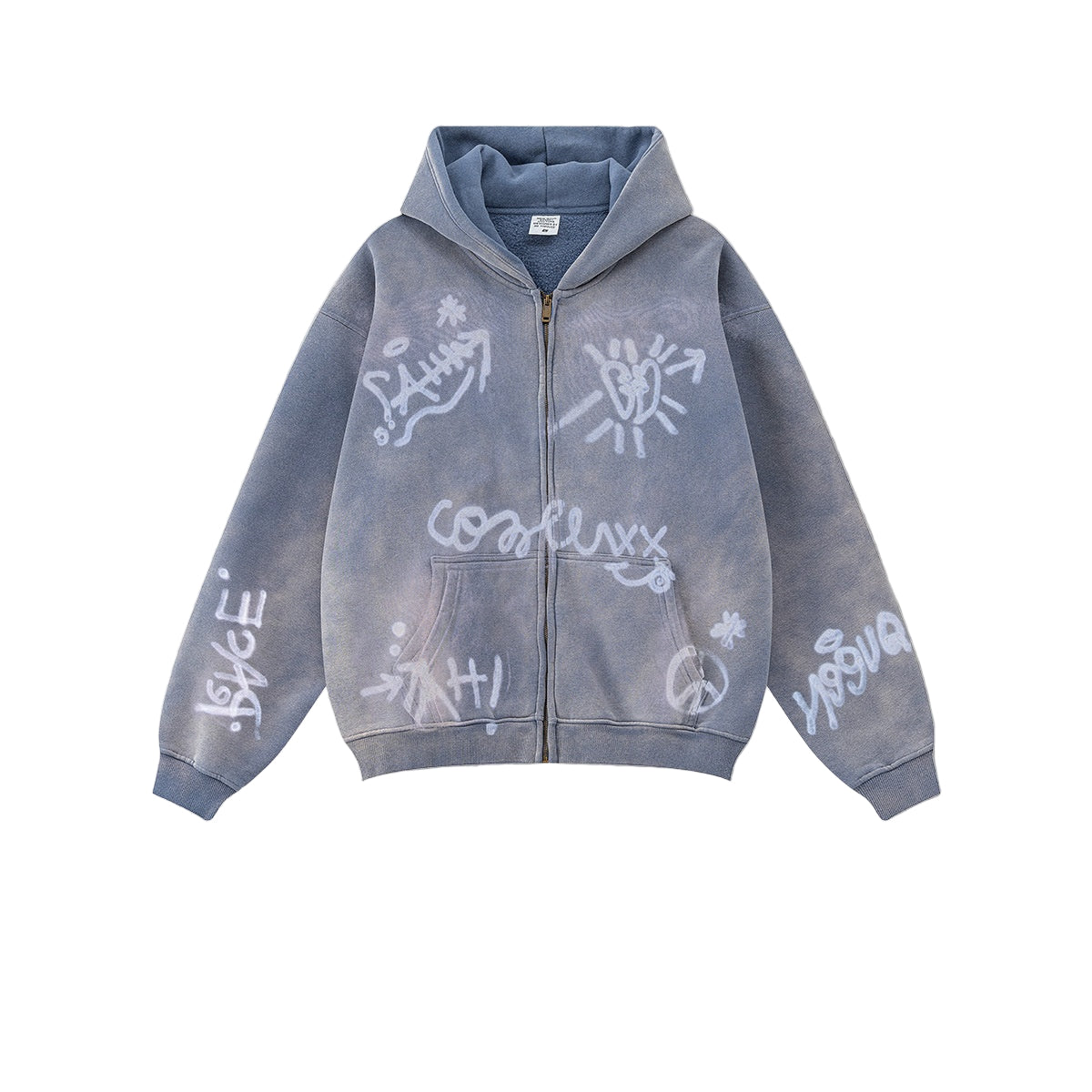 Graffiti Hand-Painted Velvet Hoodie