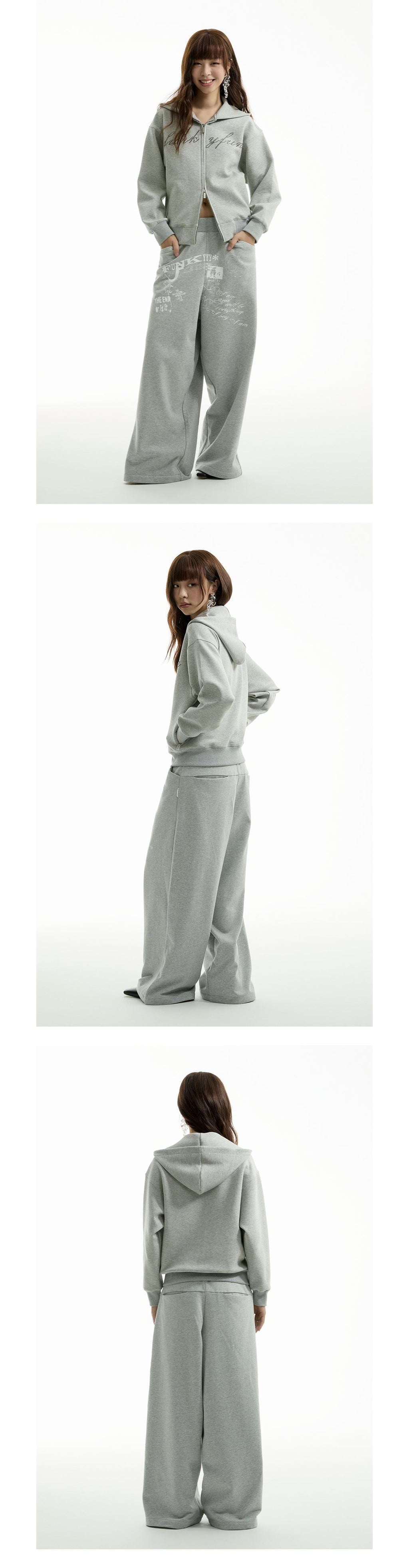 FUNKYFUN 2024AW LOGO Hot Diamond Cardigan Hooded Space Cotton Sweater Jacket