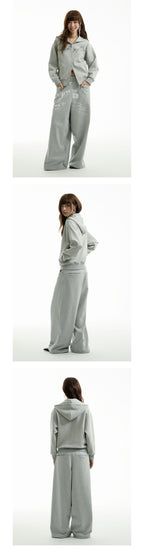 FUNKYFUN 2024AW LOGO Hot Diamond Cardigan Hooded Space Cotton Sweater Jacket