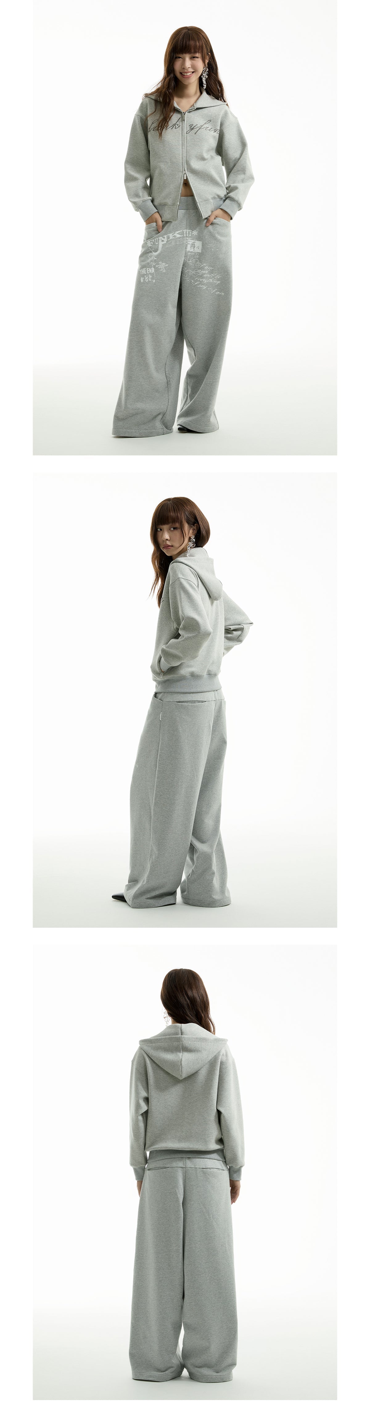 FUNKYFUN 2024AW LOGO Hot Diamond Cardigan Hooded Space Cotton Sweater Jacket