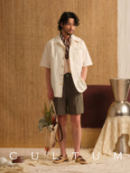 CULTUM Striped Drawstring Elastic Waist Shorts