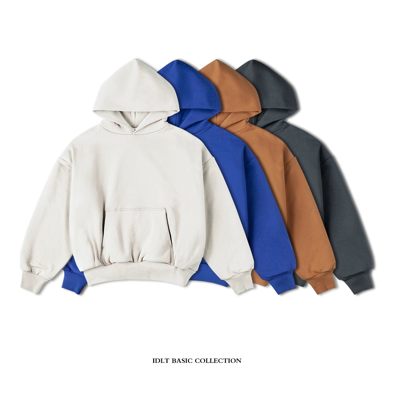 IDLT Double-Layer 400g Short Hoodie – Heavyweight Off-Shoulder Streetwear
