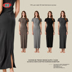 BE Women's SKIMS Style Summer Cotton Slim-fitting Slit Dress