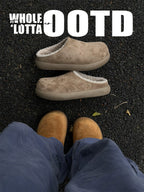 Newrockstarchoppa Thick-Sole Baotou Cotton Slippers