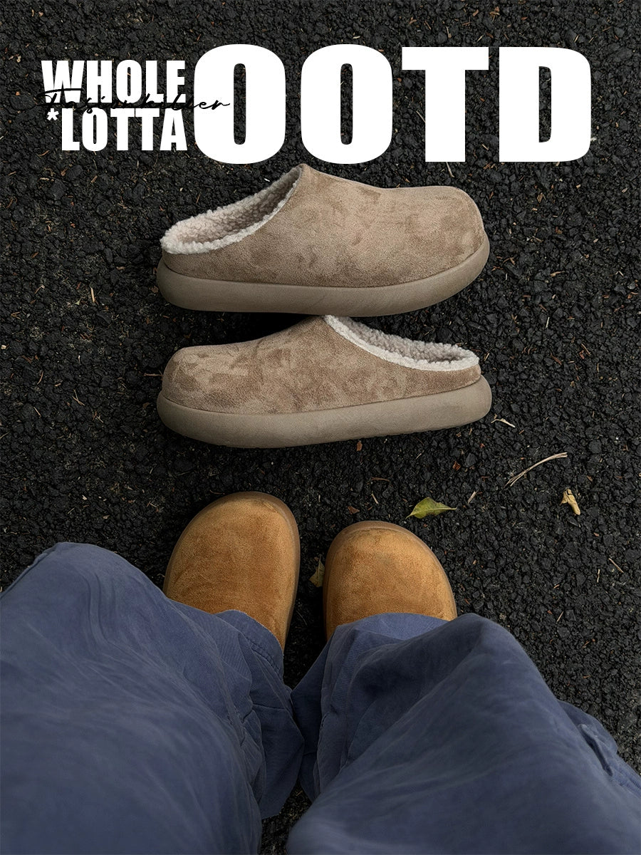 Newrockstarchoppa Thick-Sole Baotou Cotton Slippers