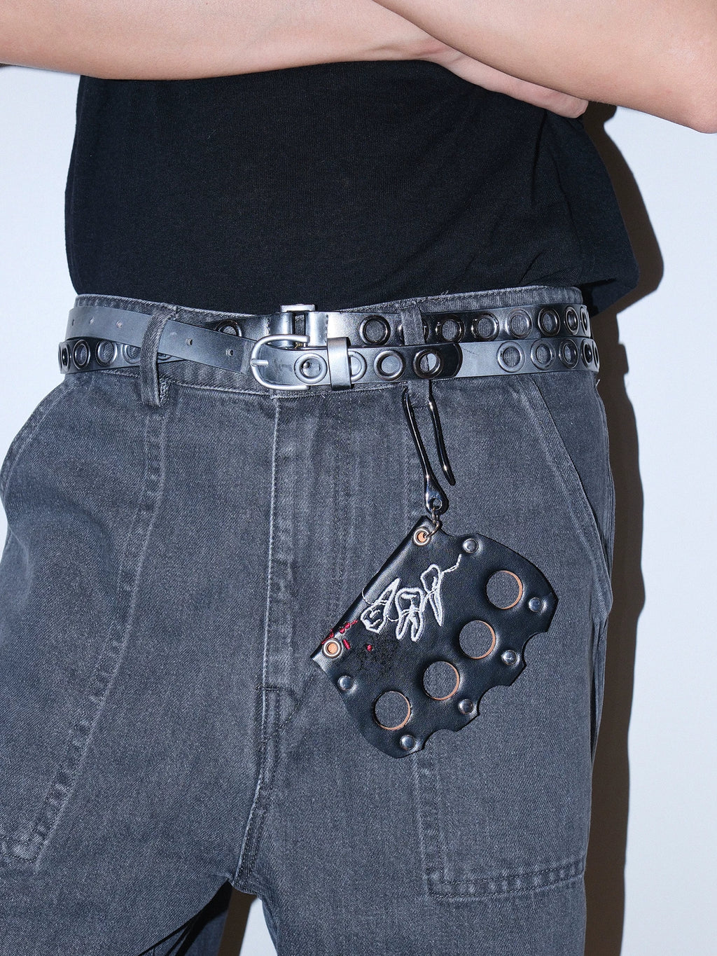 Darkblue Store Leopard Print Rivet Tiger Keychain Trouser Chain