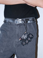 Darkblue Store Leopard Print Rivet Tiger Keychain Trouser Chain