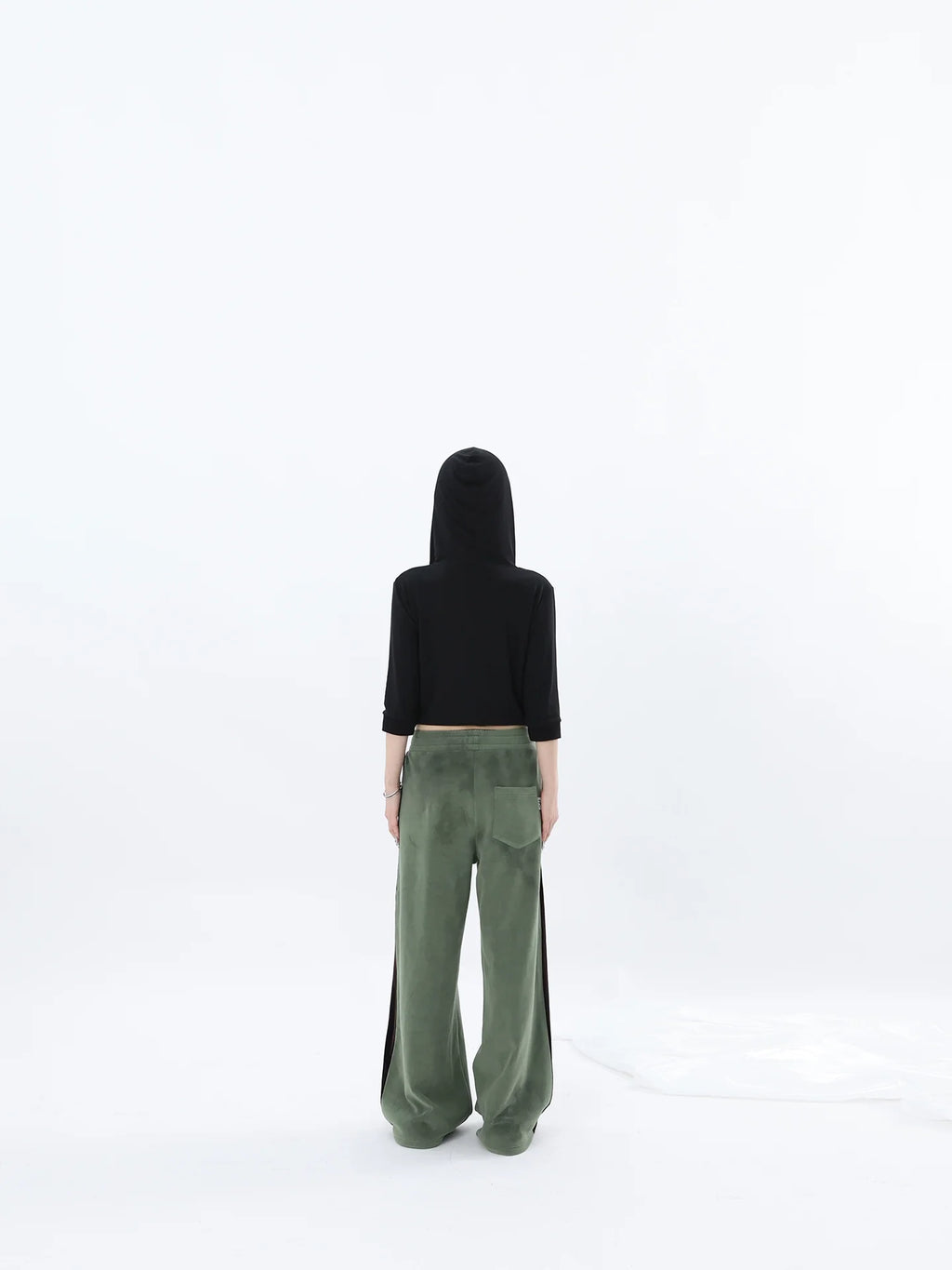 FUZZYKON Totem Print Straight Splicing Sweatpants