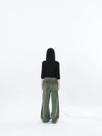 FUZZYKON Totem Print Straight Splicing Sweatpants