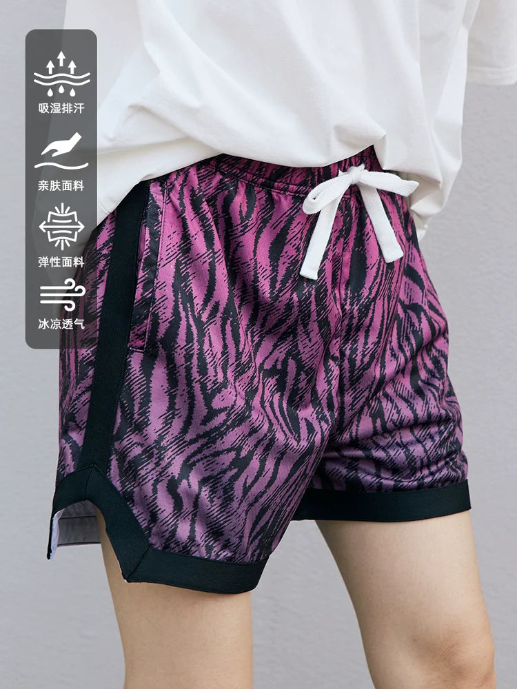 LUSHISI Zebra-pattern Quick-drying Five-point Shorts