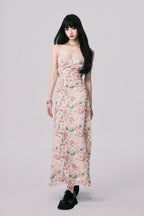 LULUSWINGS Holiday Floral Suspender Dress