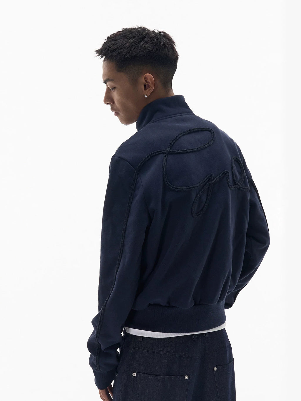 WebSurfGroup Twist Rope Embroidered Stand-up Collar Embroidered Jacket