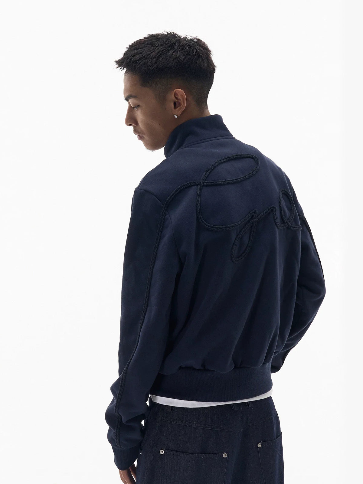 WebSurfGroup Twist Rope Embroidered Stand-up Collar Embroidered Jacket