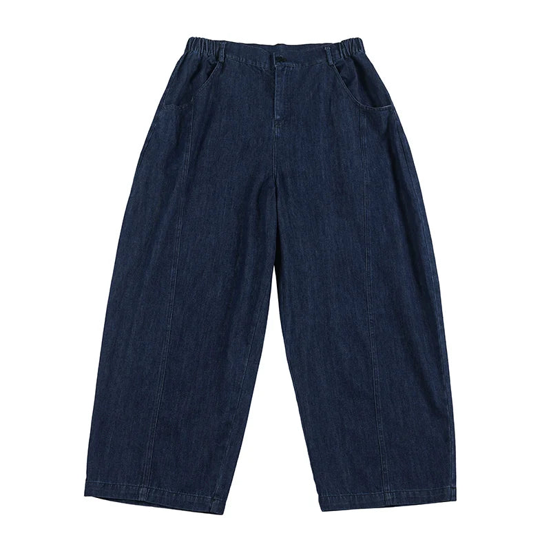 NOEARS Vintage Elastic Waist Loose Wide Leg Jeans