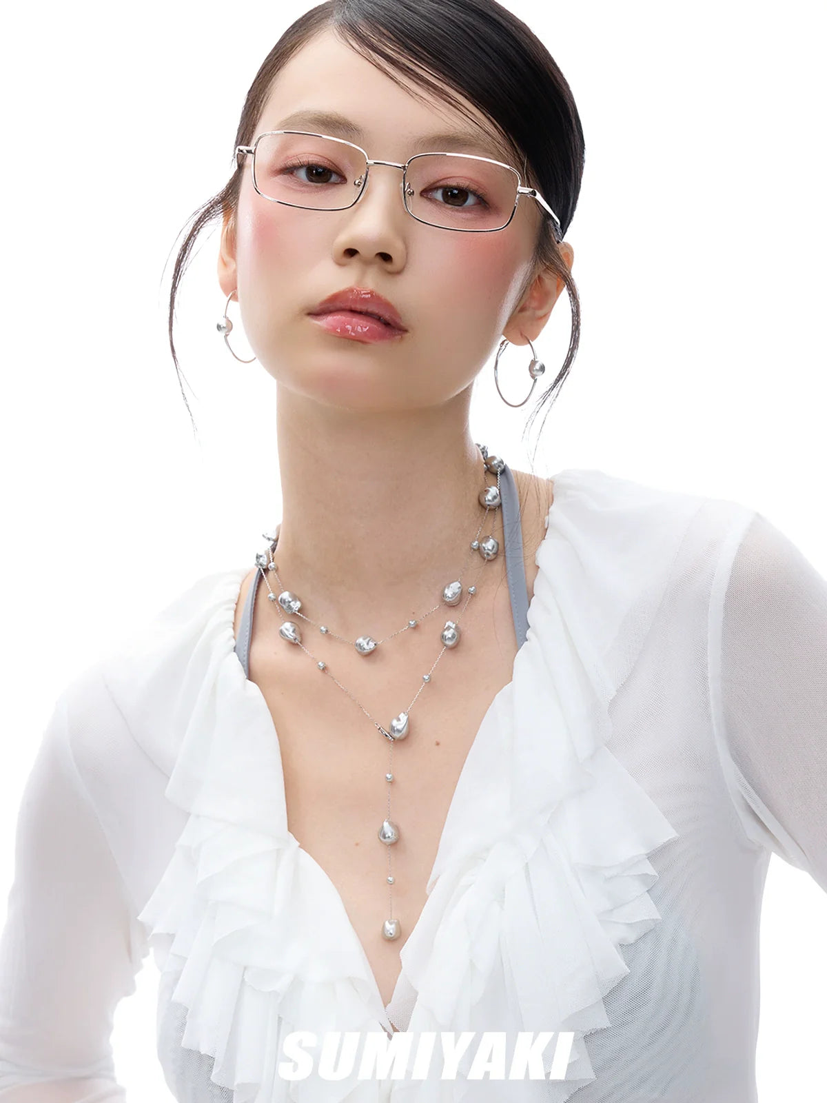 SUMIYAKI Pearl Babes Wind Big Circle Earrings