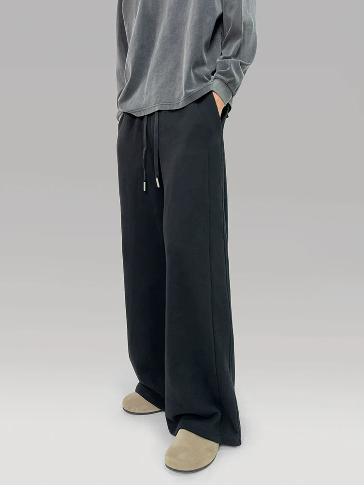 PLUS NO LOGO Scimitar Splicing Loose Wide-leg Sweatpants
