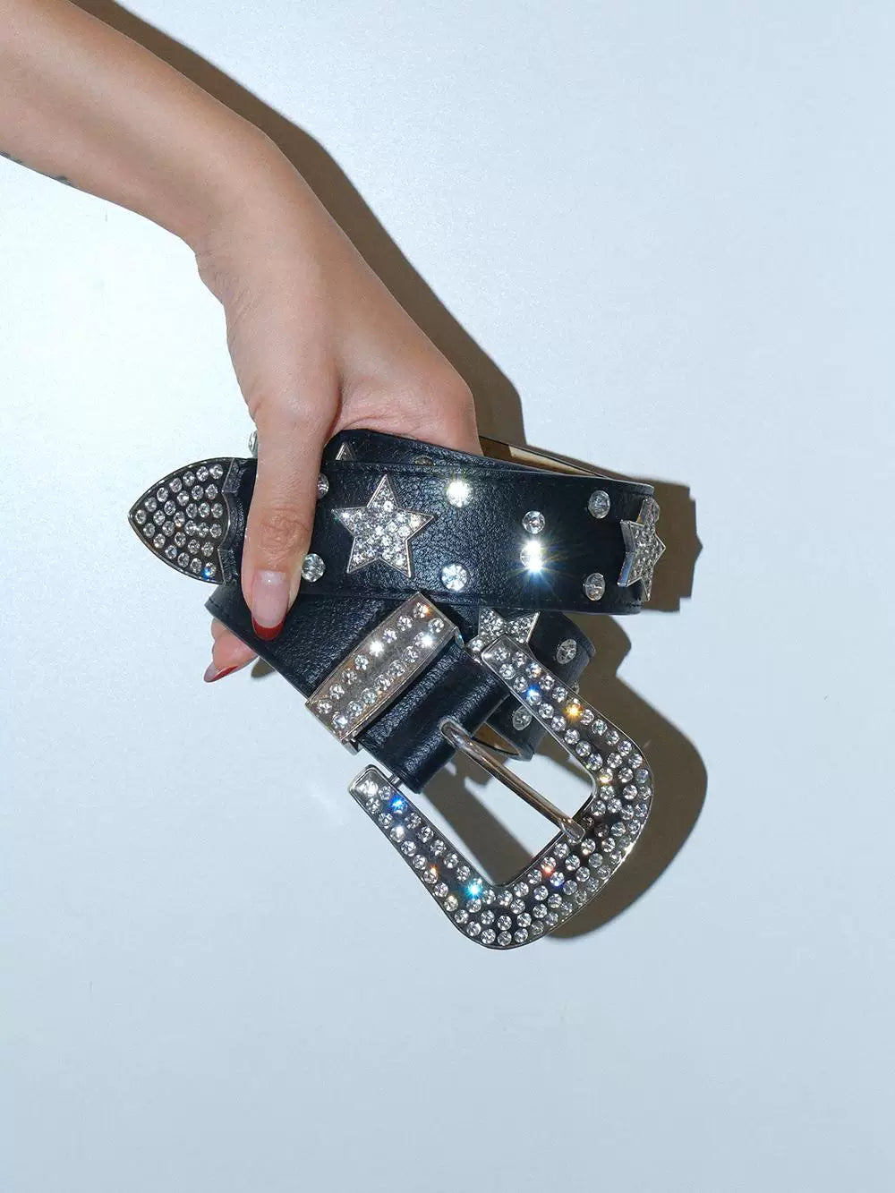 Darkblue Store Retro Star Rhinestone Broken Punk Belt