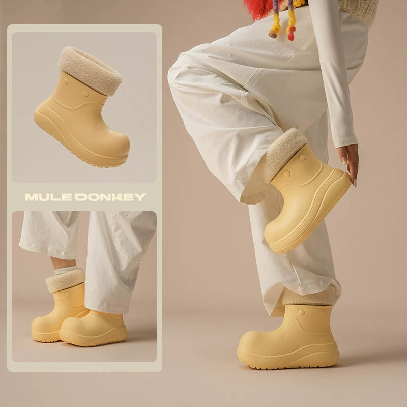 Donkey Clown Shoes Velvet Snow Boots