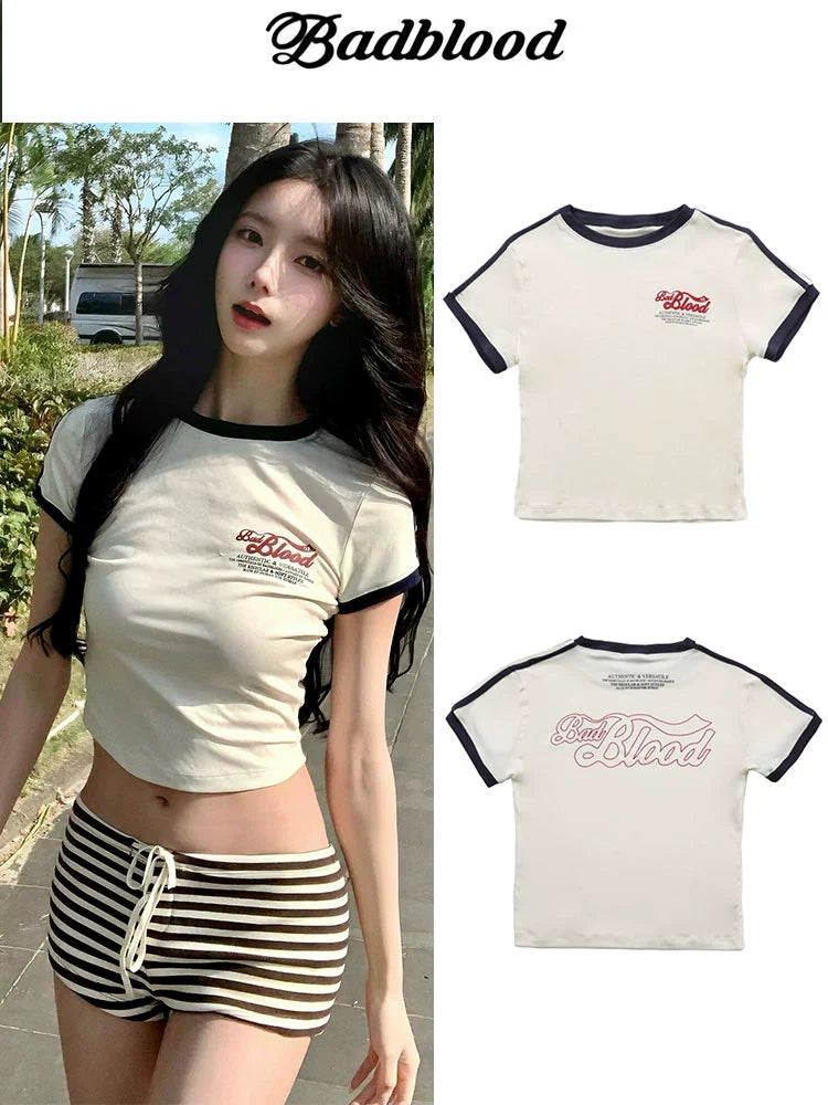BADBLOOD Embroidered Slim Short Sleeve Tee