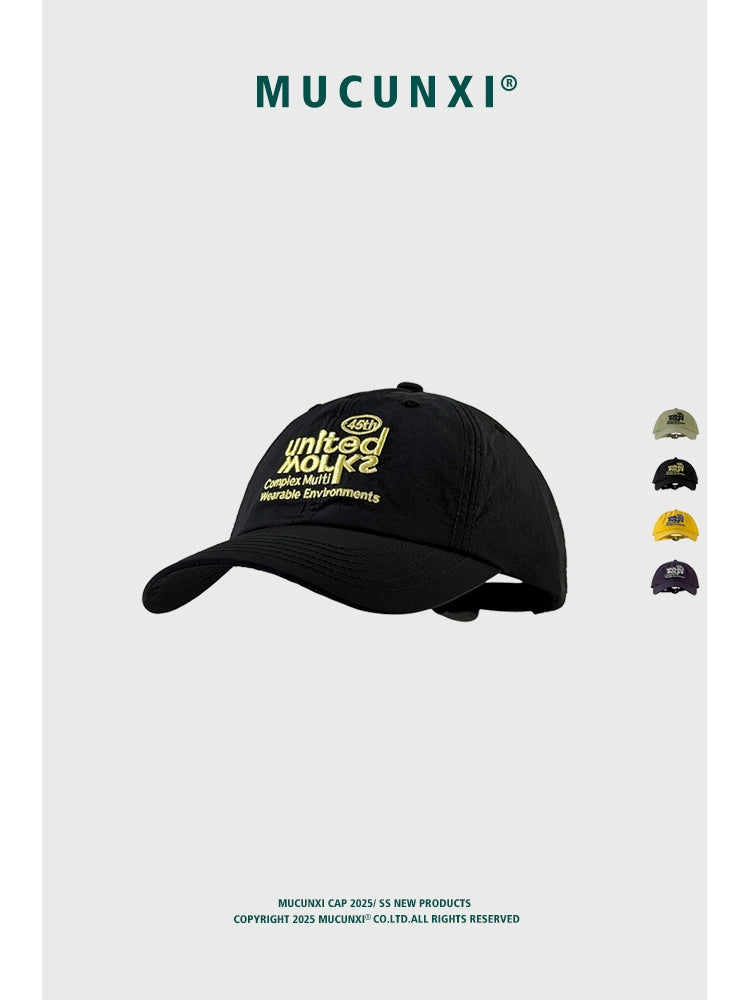 MUCUNXI Quick-Dry Letter Embroidered Baseball Cap