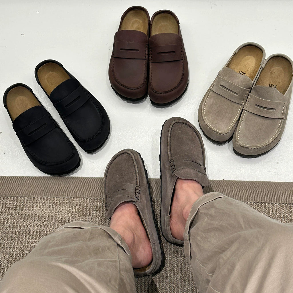 Cowhide Birkenstock Half Slippers