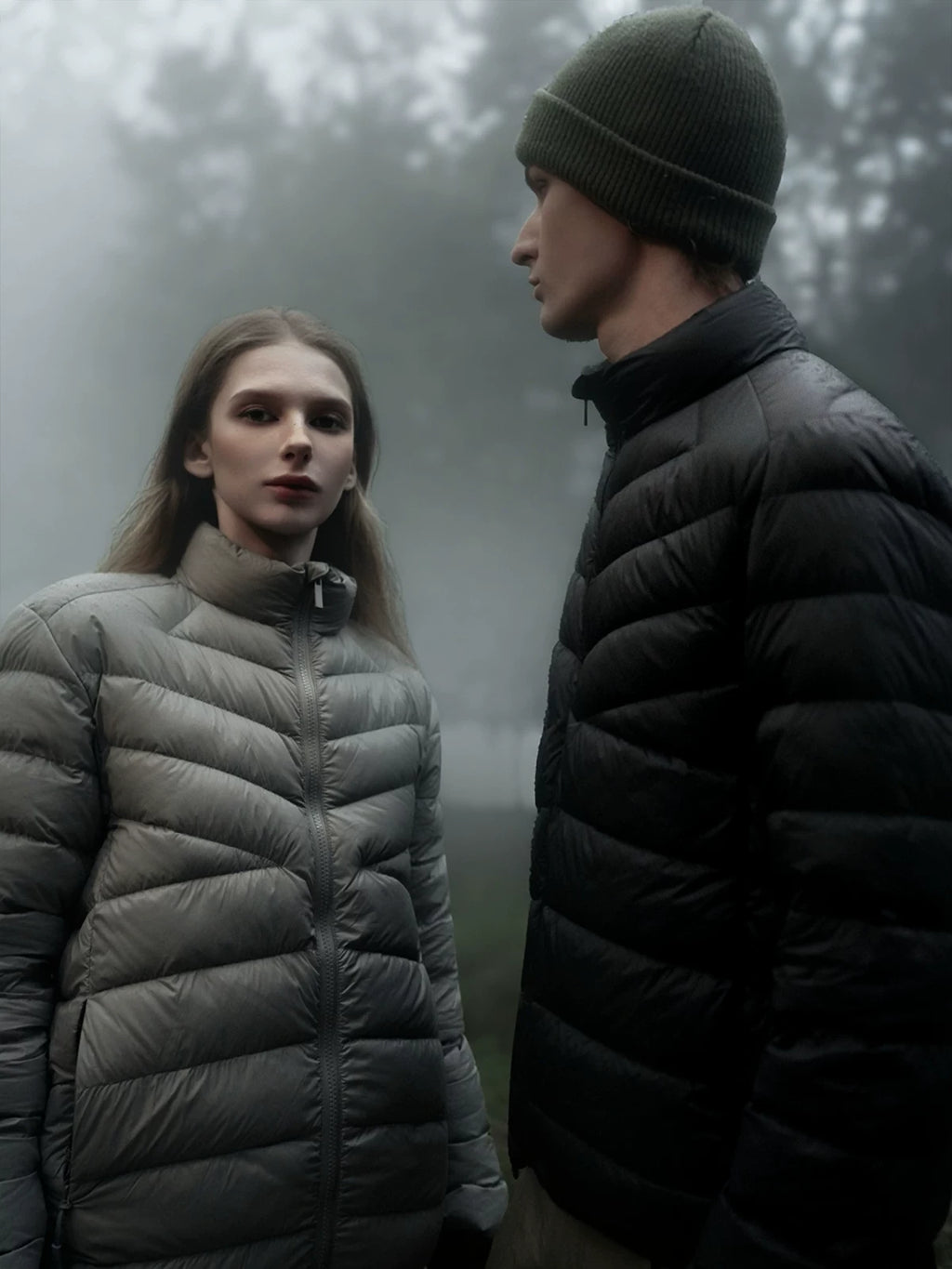 sostine Lightweight Stand Collar White Duck Down Jacket