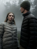 sostine Lightweight Stand Collar White Duck Down Jacket