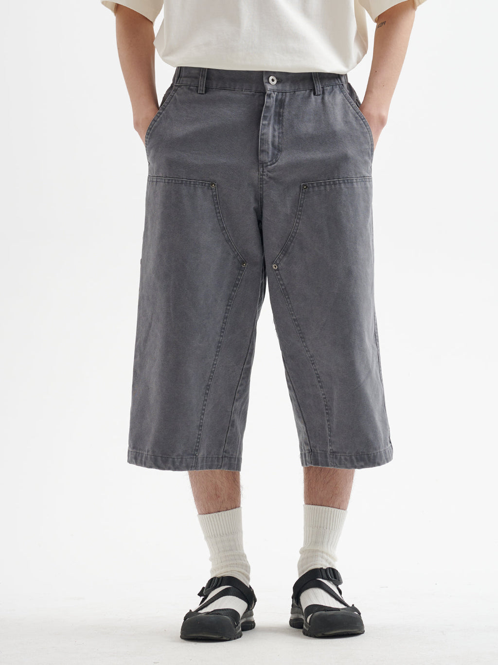 BUTTBILL 25SS Urban Safari Vintage Commuter Japanese Leaven Wash Logging Tooling Capris Shorts